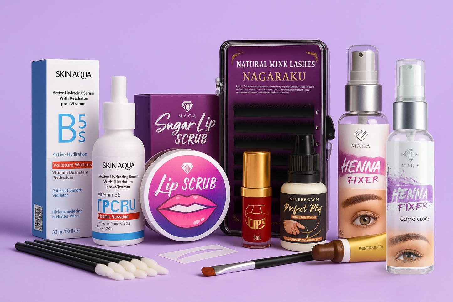 SET DE CEJAS Y PESTAÑAS 5: BEUTY LIPS