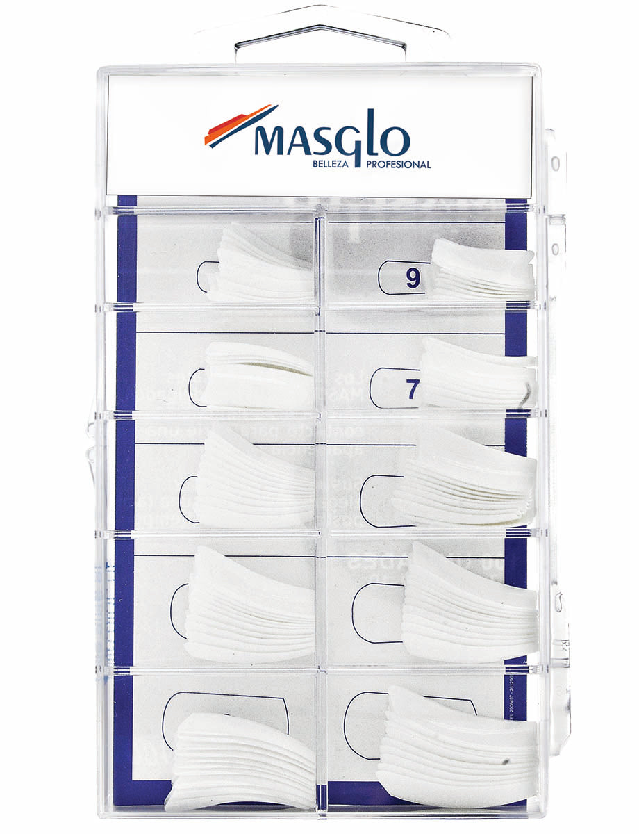 TIPS CAJAS DE UÑAS MASGLO BLANCAS 100 UND