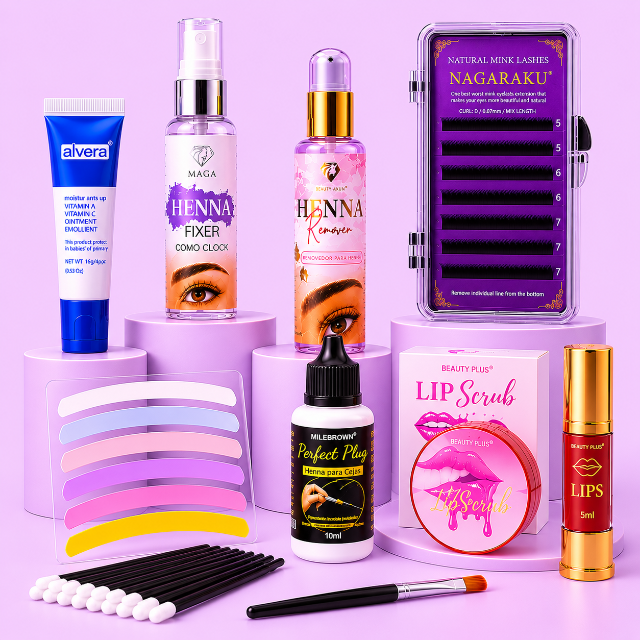 SET DE CEJAS Y PESTAÑAS 5: BEUTY LIPS