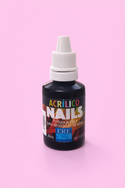 PINTURA ACRÍLICA NEGRA 10 ML NAILS- GAMA NEGRO