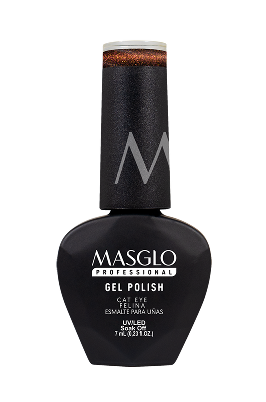 FELINA - ESMALTE SEMIPERMANENTE MASGLO PROFESSIONAL GEL POLISH 7 ML PERLADO EFECTO CAT EYE- GAMA VERDE