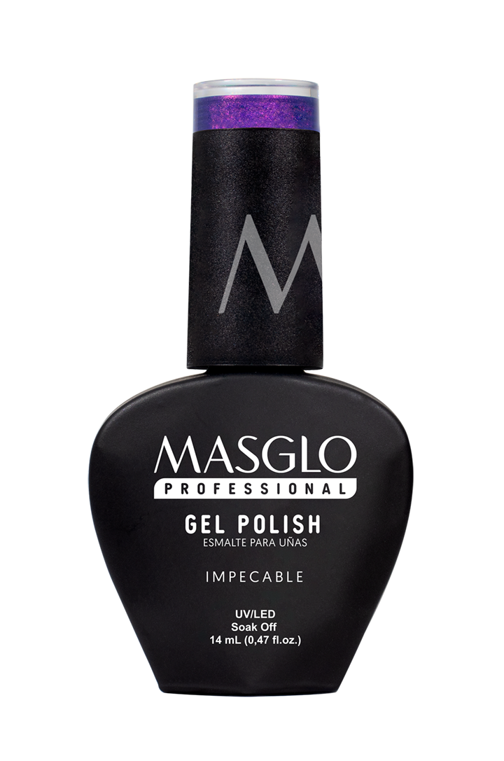 IMPECABLE - ESMALTE SEMIPERMANENTE MASGLO PROFESSIONAL GEL POLISH 14 ML PERLADO - GAMA MORADO