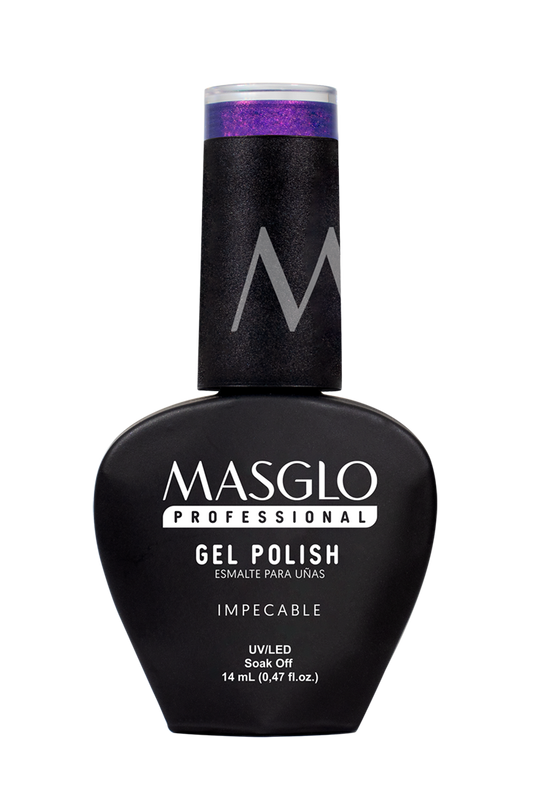 IMPECABLE - ESMALTE SEMIPERMANENTE MASGLO PROFESSIONAL GEL POLISH 14 ML PERLADO - GAMA MORADO