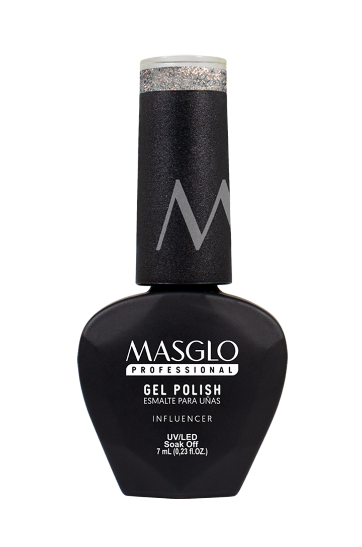 INFLUENCER - ESMALTE SEMIPERMANENTE MASGLO PROFESSIONAL GEL POLISH 7 ML EFECTO METALIZADO - GAMA GRIS