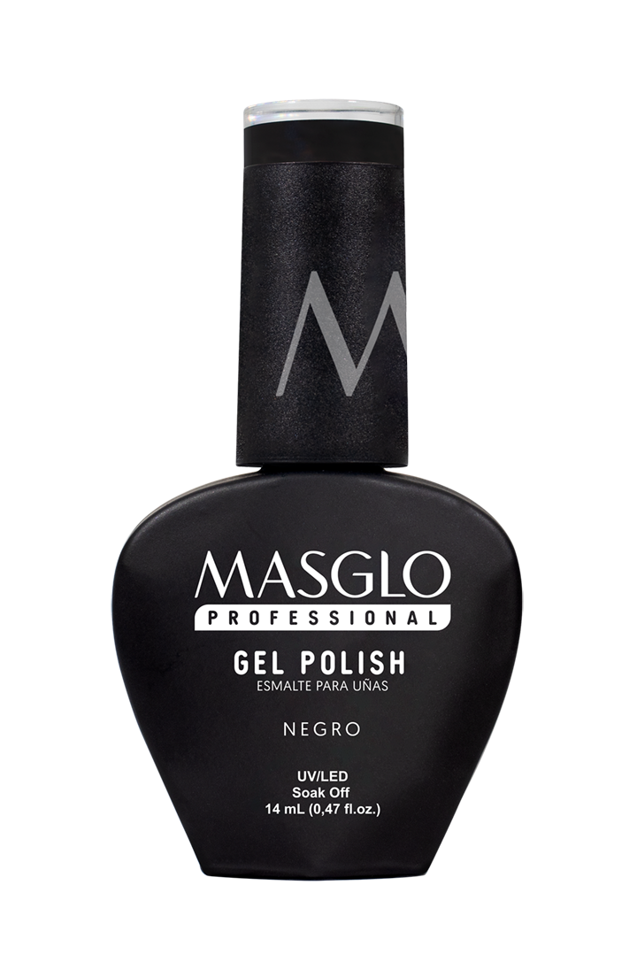 NEGRO - ESMALTE SEMIPERMANENTE MASGLO PROFESSIONAL GEL POLISH 14 ML CREMOSO - GAMA NEGRO