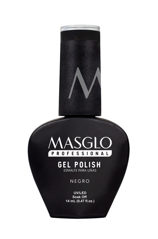 NEGRO - ESMALTE SEMIPERMANENTE MASGLO PROFESSIONAL GEL POLISH 14 ML CREMOSO - GAMA NEGRO