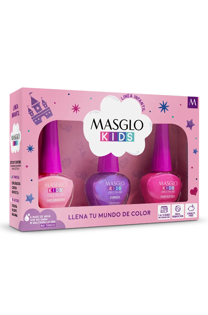 ESMALTE MASGLO KIDS KIT 1 EXPLORADORA CAJA 8ML